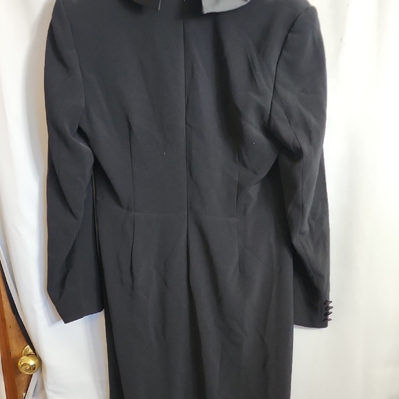 (0459) Lauren Ralph Lauren Black Maxi Dress with Notched Collar - Picture 10 of 11